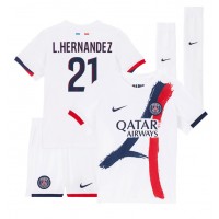 Fotbalové Dres Paris Saint-Germain Lucas Hernandez #21 Dětské Venkovní 2024-25 Krátký Rukáv (+ trenýrky)